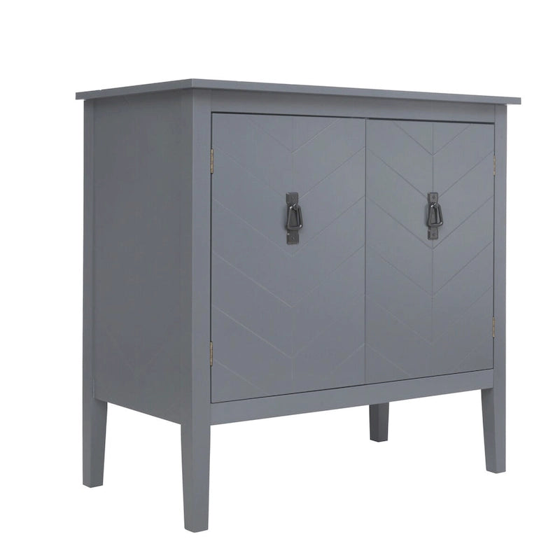 2 Door Wooden Cabinets with Adjustable Shelve, Wood Cabinet Vintage Style Sideboard for Living Room, Dining Room, Office