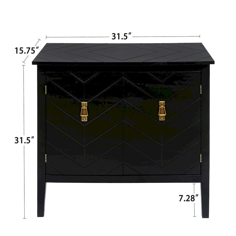 2 Door Wooden Cabinets with Adjustable Shelve, Wood Cabinet Vintage Style Sideboard for Living Room, Dining Room, Office