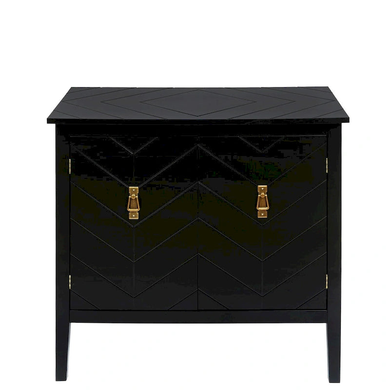 2 Door Wooden Cabinets with Adjustable Shelve, Wood Cabinet Vintage Style Sideboard for Living Room, Dining Room, Office