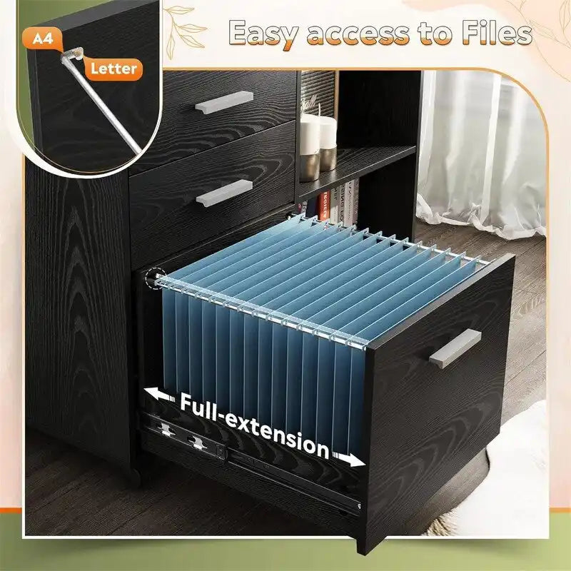 Meuble de classement en bois à 3 tiroirs - 15.7P x 31.3L x 24.7H