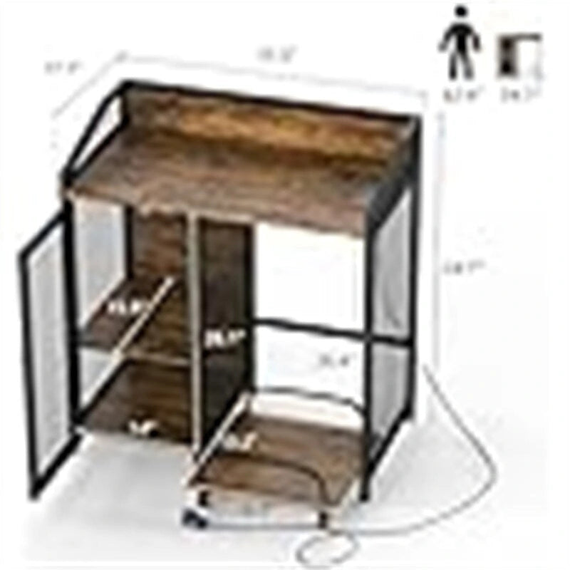 Meuble Imprimante avec Station de Recharge - 18,9P x 20,86L x 27,36H