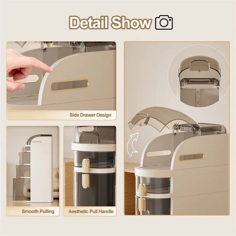 Small Bathroom Storage Cabinet Waterproof - 16.14D x 7.09W x 19.69H