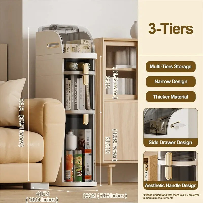 Small Bathroom Storage Cabinet Waterproof - 16.14D x 7.09W x 19.69H