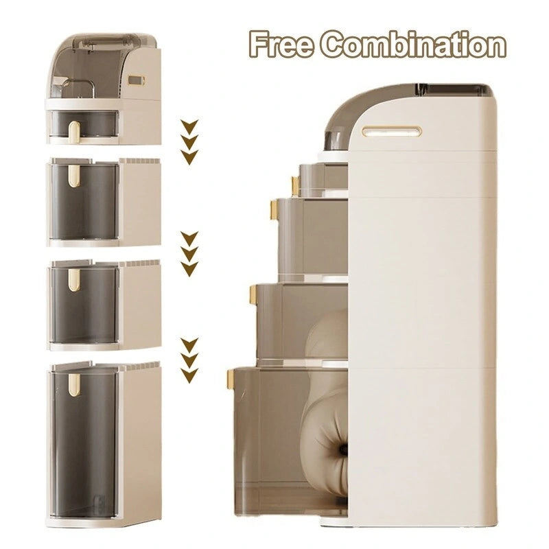 Small Bathroom Storage Cabinet Waterproof - 16.14D x 7.09W x 19.69H