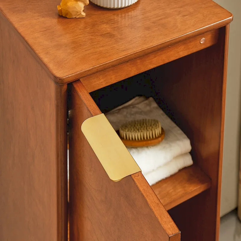 Modern Bathroom Floor Cabinet &Linen cabinet with Adjustable Shelves,Antique Brass(14.512.635.7)