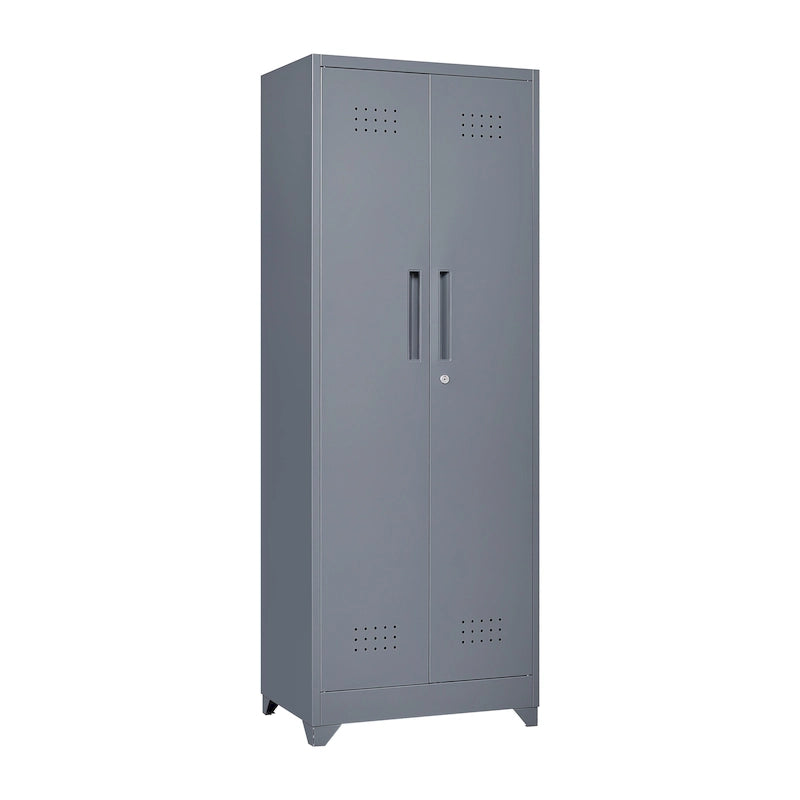 Armoires de rangement métalliques, Armoire à outils avec porte verrouillable, Organisateur et rangement pour balais hauts, Grande armoire de rangement pour cuisine