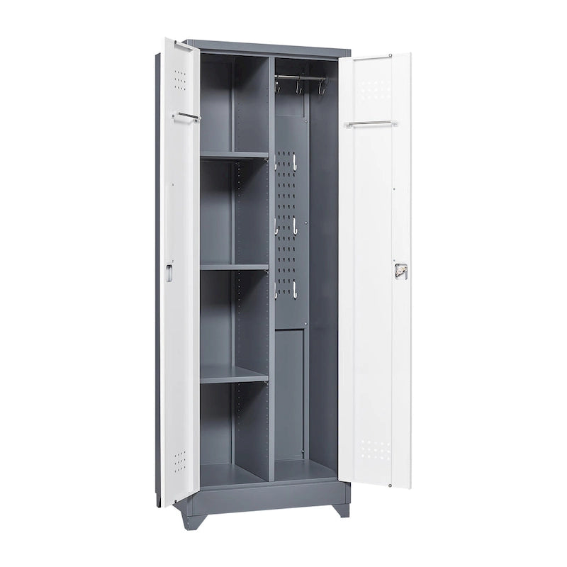 Armoires de rangement métalliques, Armoire à outils avec porte verrouillable, Organisateur et rangement pour balais hauts, Grande armoire de rangement pour cuisine