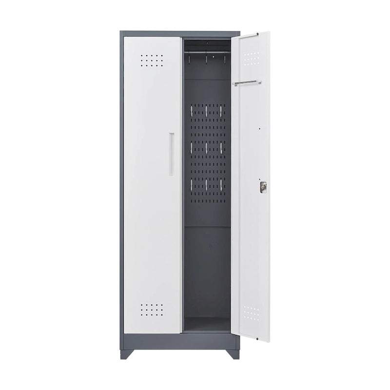 Armoires de rangement métalliques, Armoire à outils avec porte verrouillable, Organisateur et rangement pour balais hauts, Grande armoire de rangement pour cuisine