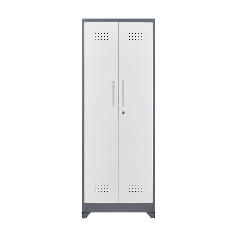 Armoires de rangement métalliques, Armoire à outils avec porte verrouillable, Organisateur et rangement pour balais hauts, Grande armoire de rangement pour cuisine
