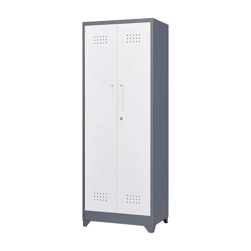 Armoires de rangement métalliques, Armoire à outils avec porte verrouillable, Organisateur et rangement pour balais hauts, Grande armoire de rangement pour cuisine