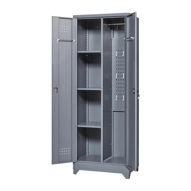 Armoires de rangement métalliques, Armoire à outils avec porte verrouillable, Organisateur et rangement pour balais hauts, Grande armoire de rangement pour cuisine