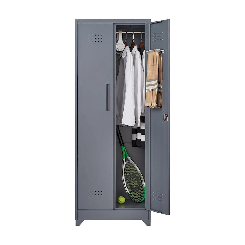 Armoires de rangement métalliques, Armoire à outils avec porte verrouillable, Organisateur et rangement pour balais hauts, Grande armoire de rangement pour cuisine
