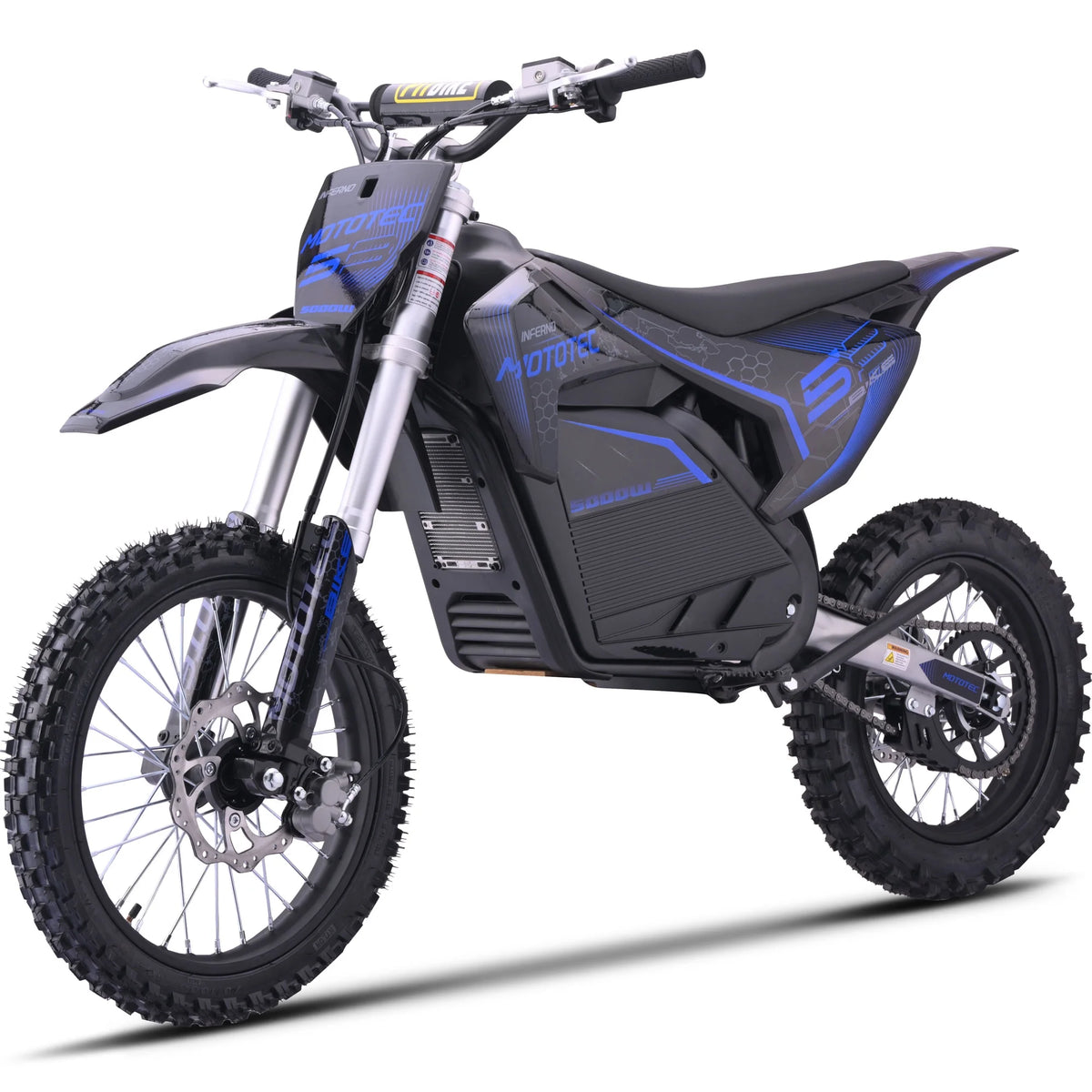 Moto tout-terrain électrique MotoTec 72v Pro 5000w Lithium Bleu