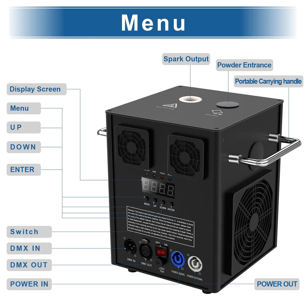 Lot de 4 machines à étincelles froides 700W, machines à effets de scène DMX pour scène, DJ, discothèque, mariage # Noir