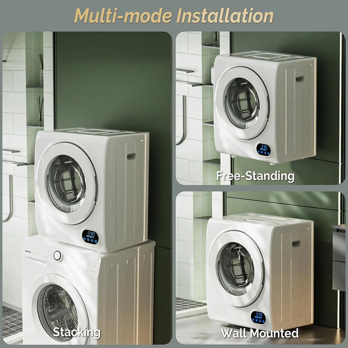 Sèche-linge portable VINGLI 10 lb 110 V blanc électrique à tambour