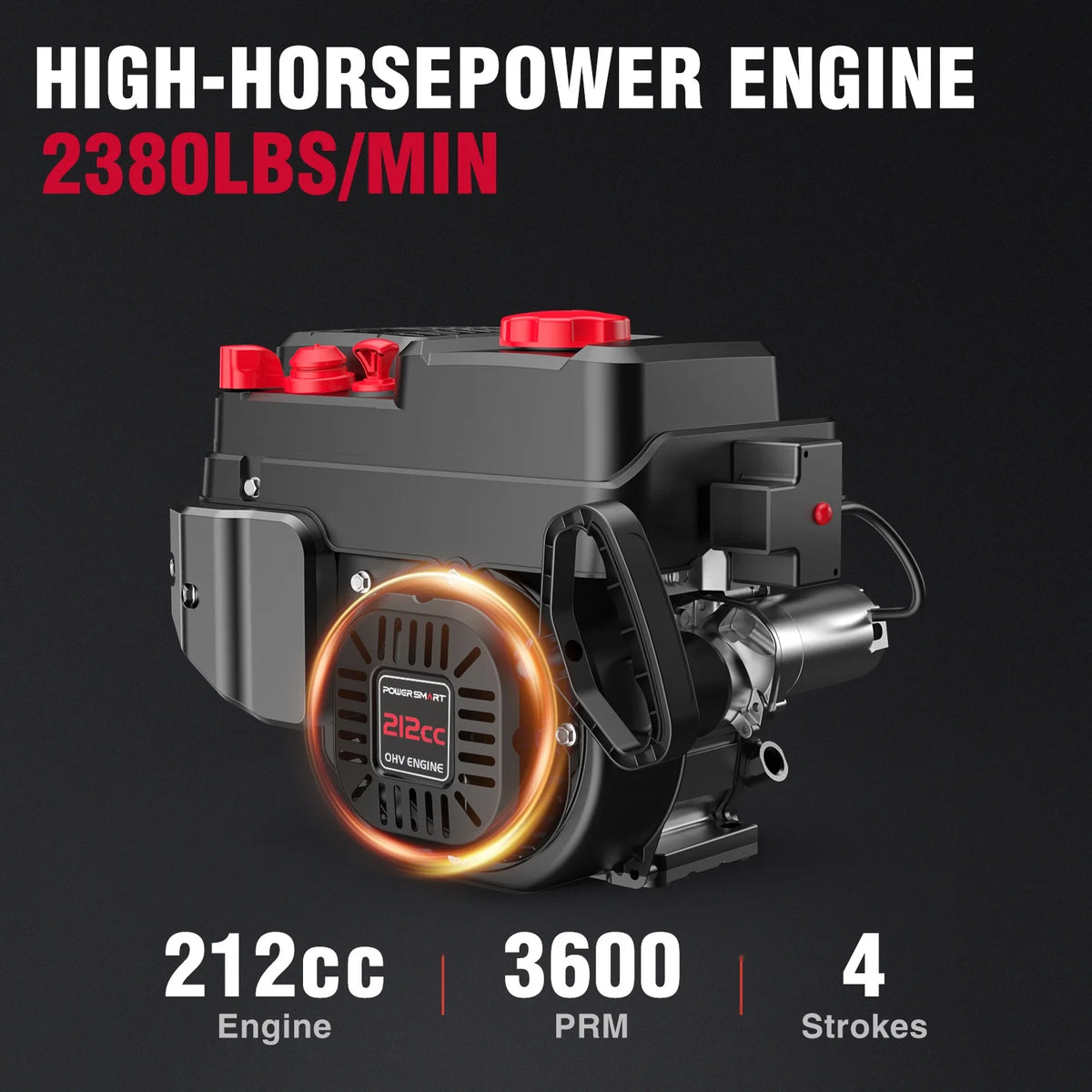 Souffleuse à neige à essence autotractée neuve de marque PowerSmart, 212 cc, 24 po, à deux étages, avec démarrage électrique 120 V et phare à DEL
