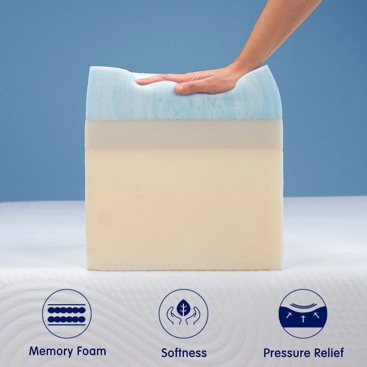 Matelas en mousse à mémoire de forme Subrtex 10 Gel en boîte, format Queen