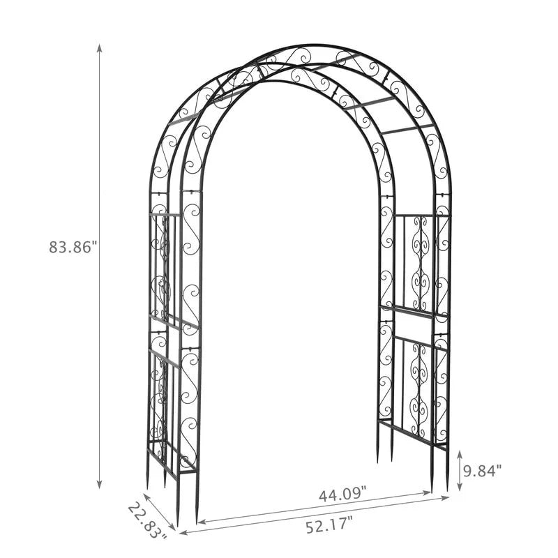 Tonnelle de jardin classique en métal de 7 pi de haut