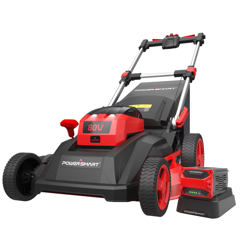 Tondeuse à gazon sans fil 80V avec 5 hauteurs de coupe, vitesse réglable