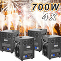 Lot de 4 machines à étincelles froides 700W, machines à effets de scène DMX pour scène, DJ, discothèque, mariage # Noir