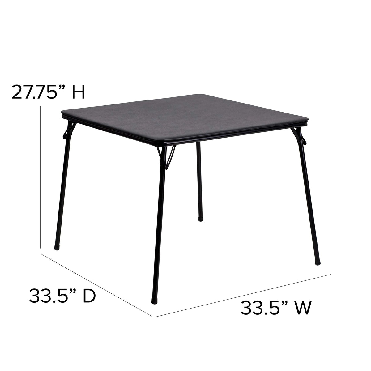 Ensemble Madison 5 pièces de table à cartes pliante et chaises, ensemble de table et chaises portable pour événements, noir