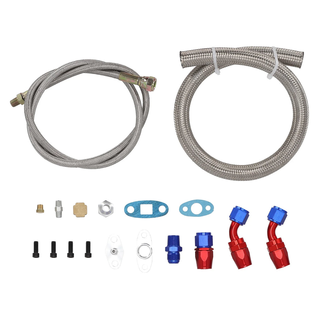 Maxpeedingrods T3 T4 T04E Kit universel turbo + vanne de décompression + intercooler + soupape de décompression + durites d'huile
