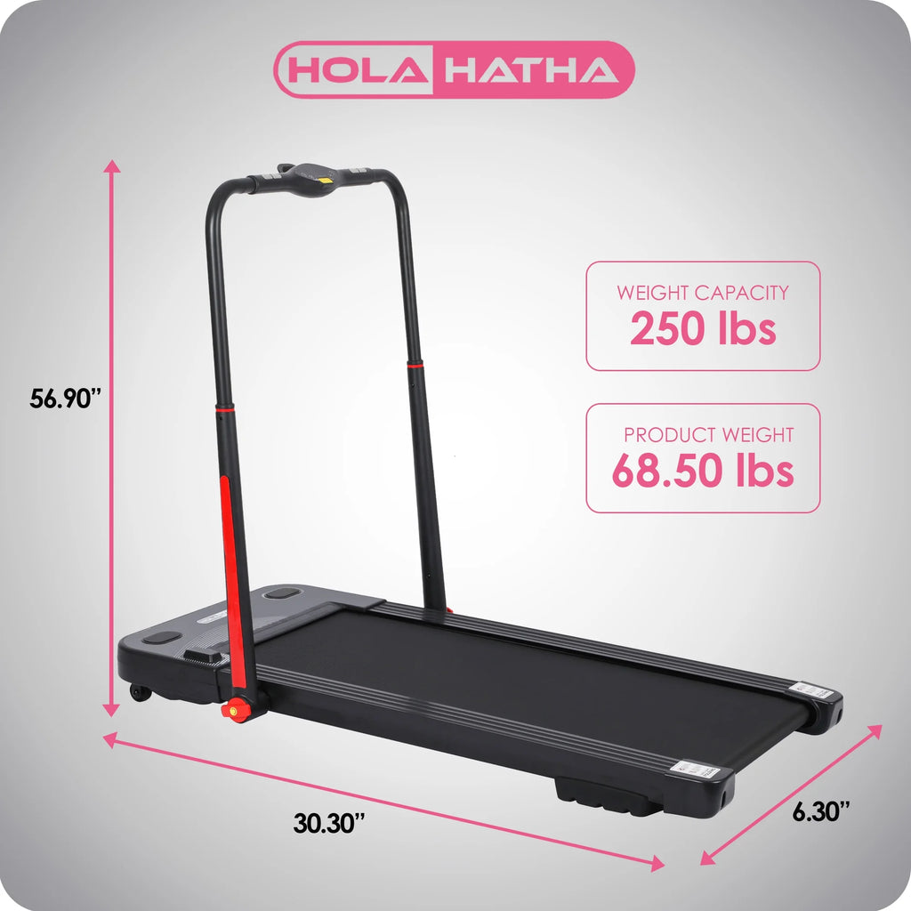 HolaHatha Tapis de course 2 en 1 et tapis de marche sous bureau avec surface antidérapante