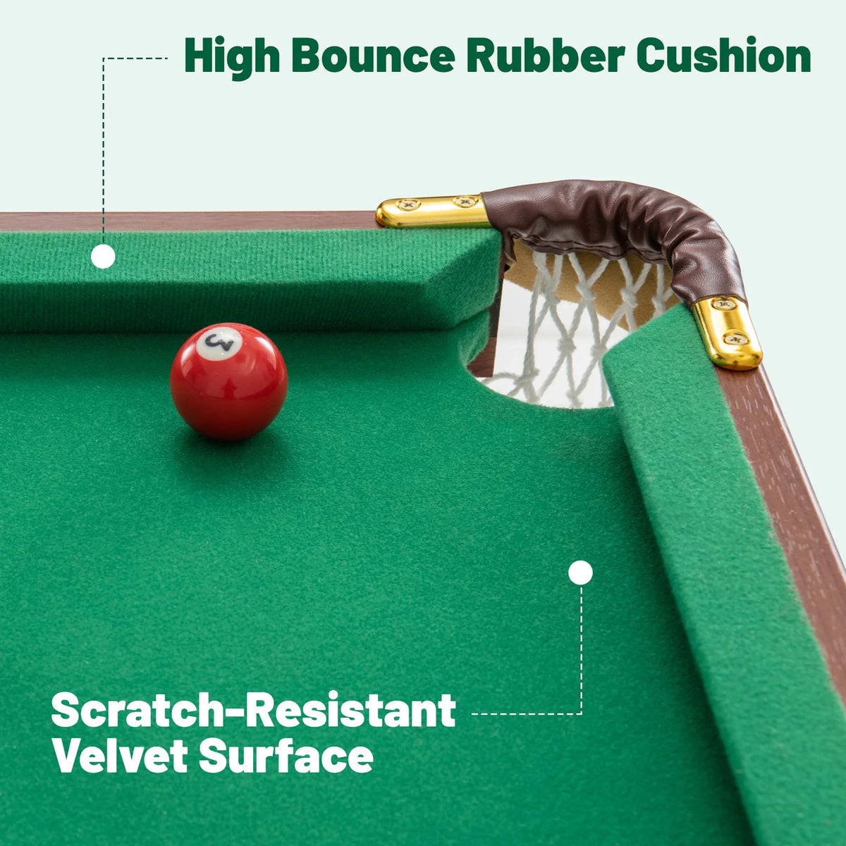 Ensemble de table de billard pliable Costway avec pieds pliables, pieds réglables, 2 queues de billard et 2 craies