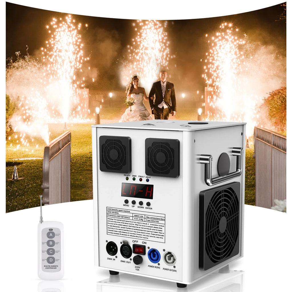 Lot de 4 machines à étincelles froides 700W, machines à effets de scène DMX pour scène, DJ, discothèque, mariage # Noir