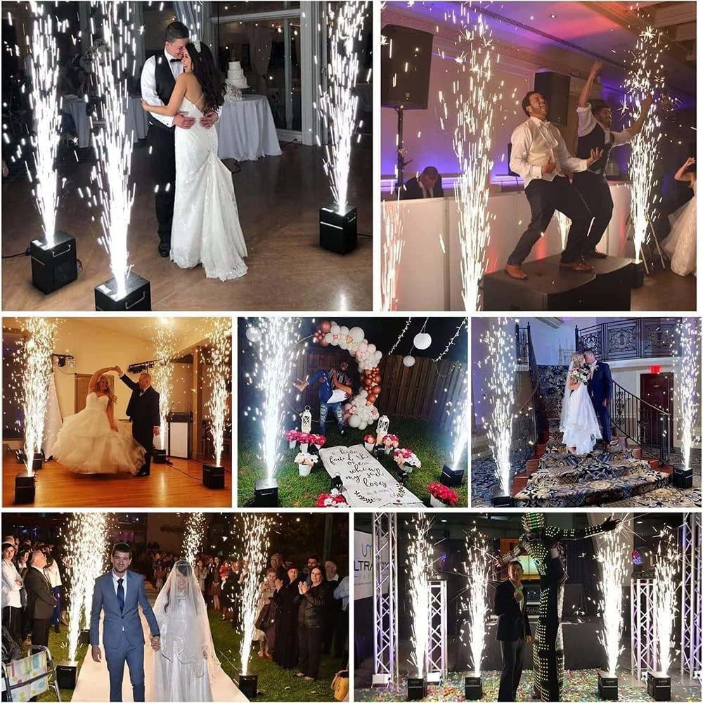 Lot de 4 machines à étincelles froides 700W, machines à effets de scène DMX pour scène, DJ, discothèque, mariage # Noir