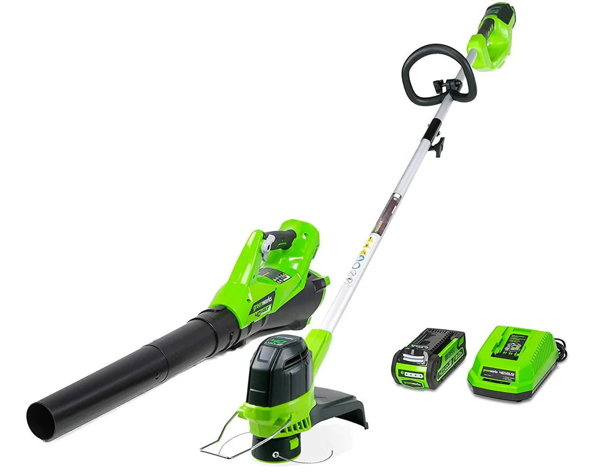 Combo coupe-bordures/souffleur de feuilles Greenworks 40 V avec batterie de 2,0 Ah, 1301202