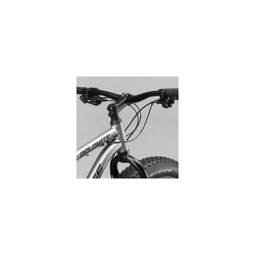 26 Mongoose Dolomite ALX Vélo tout-terrain unisexe à pneus larges, Gris, 12 ans et +