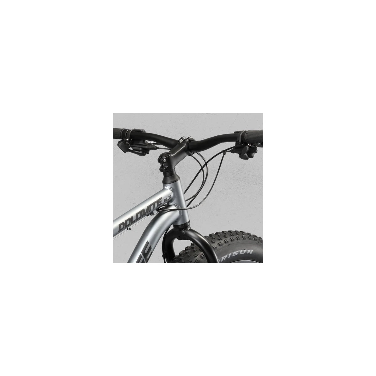 26 Mongoose Dolomite ALX Vélo tout-terrain unisexe à pneus larges, Gris, 12 ans et +