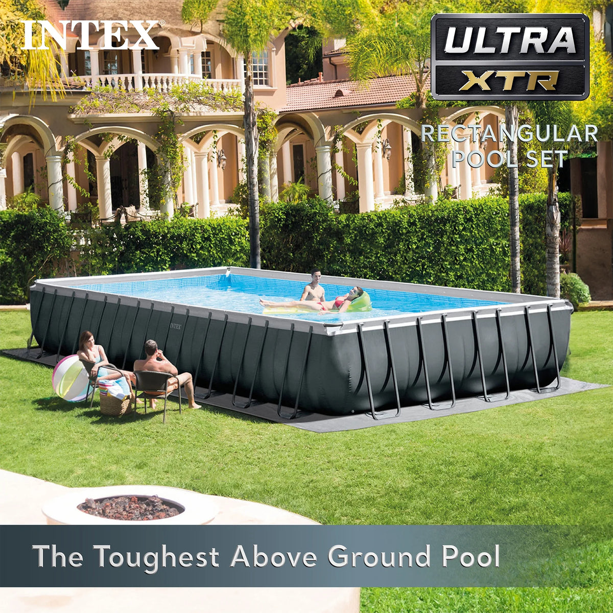 Boîte ouverte Ensemble piscine rectangulaire Intex Ultra XTR 32 pi x 16 pi x 52 po avec pompe