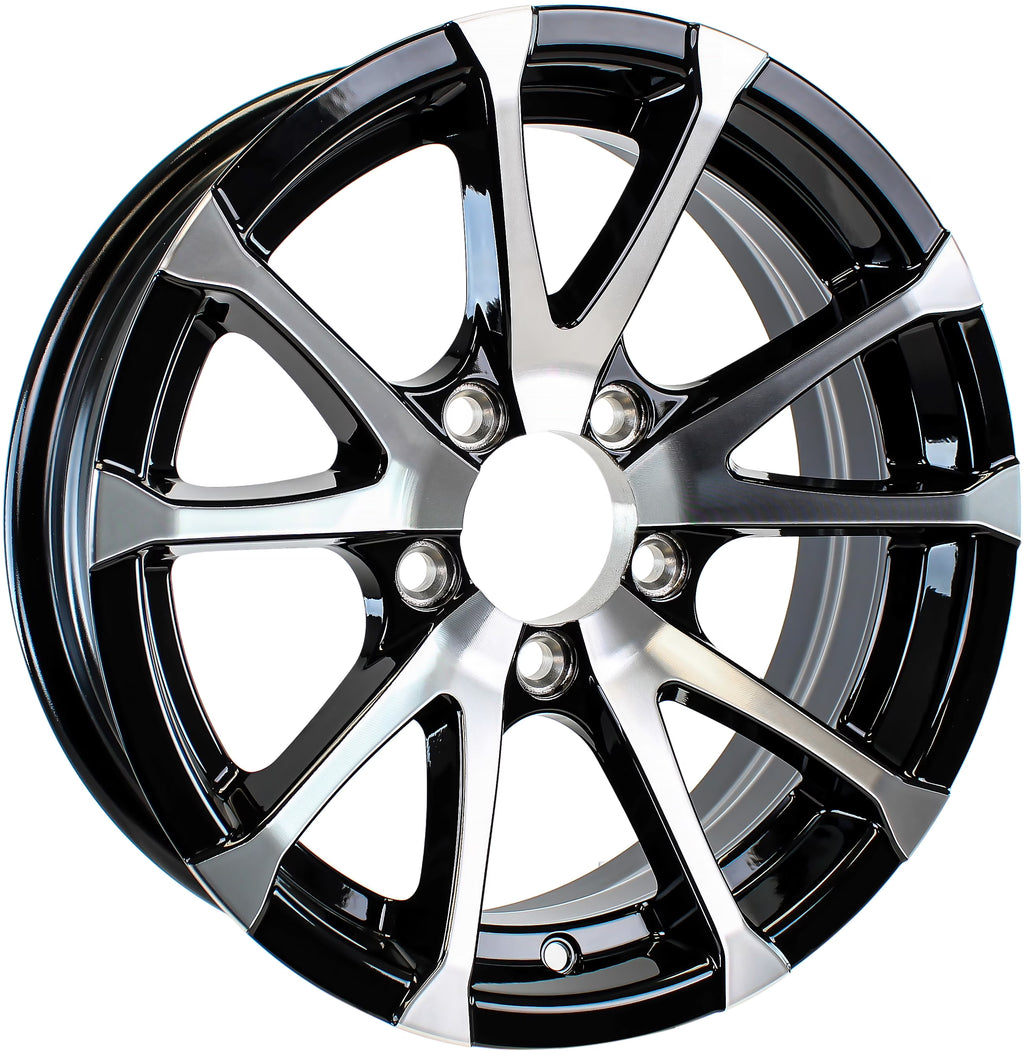 eCustomrim Jante en aluminium pour bateau et caravane 5 trous 14 Avalanche à rayons en V/noire
