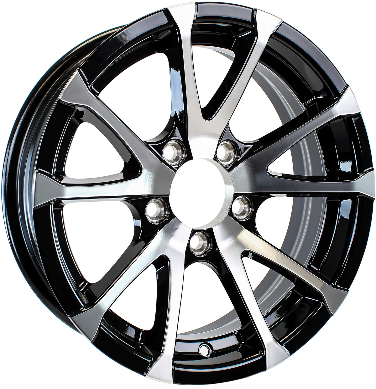 eCustomrim Jante en aluminium pour bateau et caravane 5 trous 14 Avalanche à rayons en V/noire