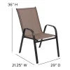 Lot de 5 chaises d’extérieur empilables BizChair noires avec matériau Flex Comfort et structure en métal