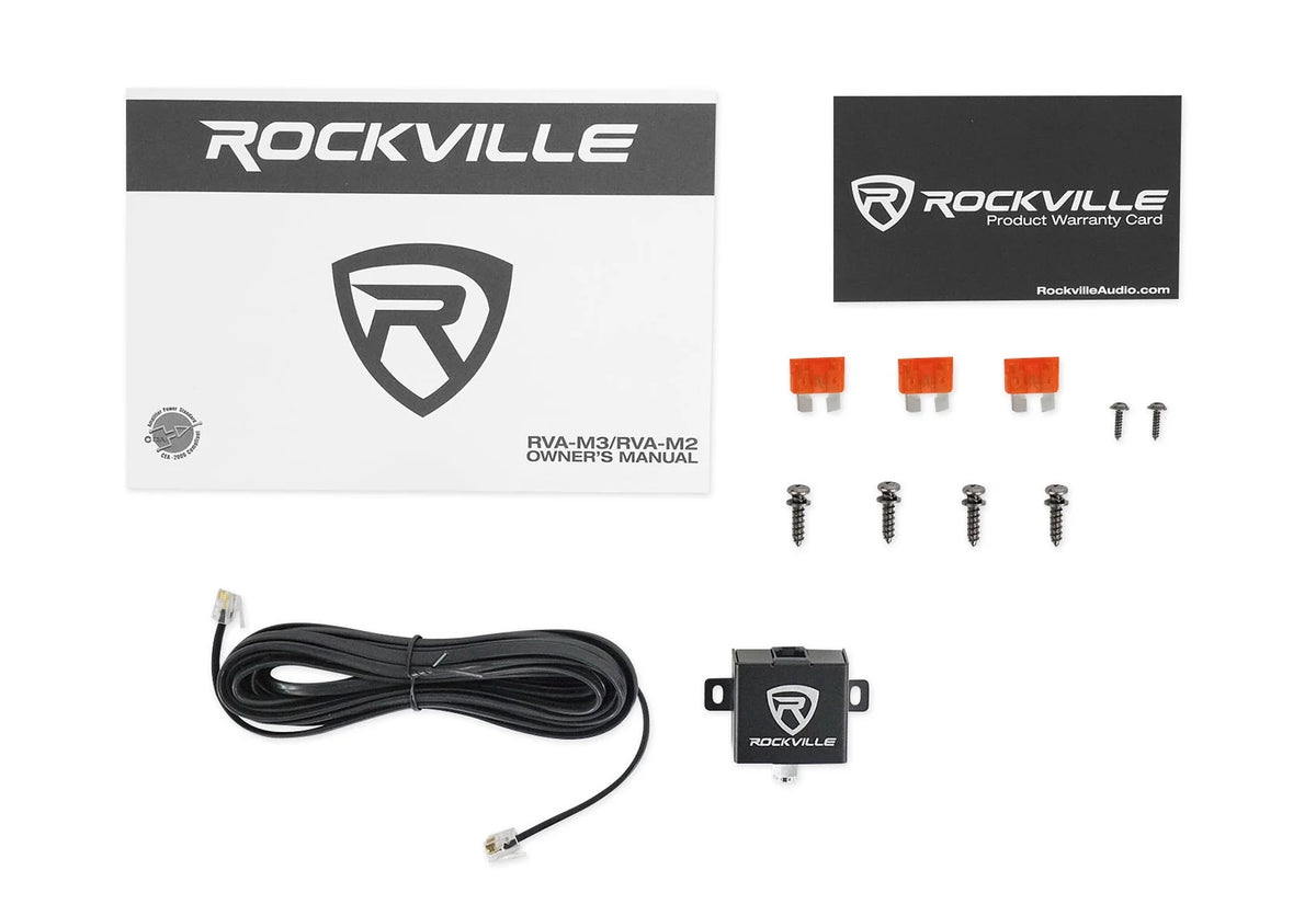 Amplificateur mono pour voiture Rockville RVA-M3 V2 4000w Crête/1000w RMS @ 1 Ohm + télécommande