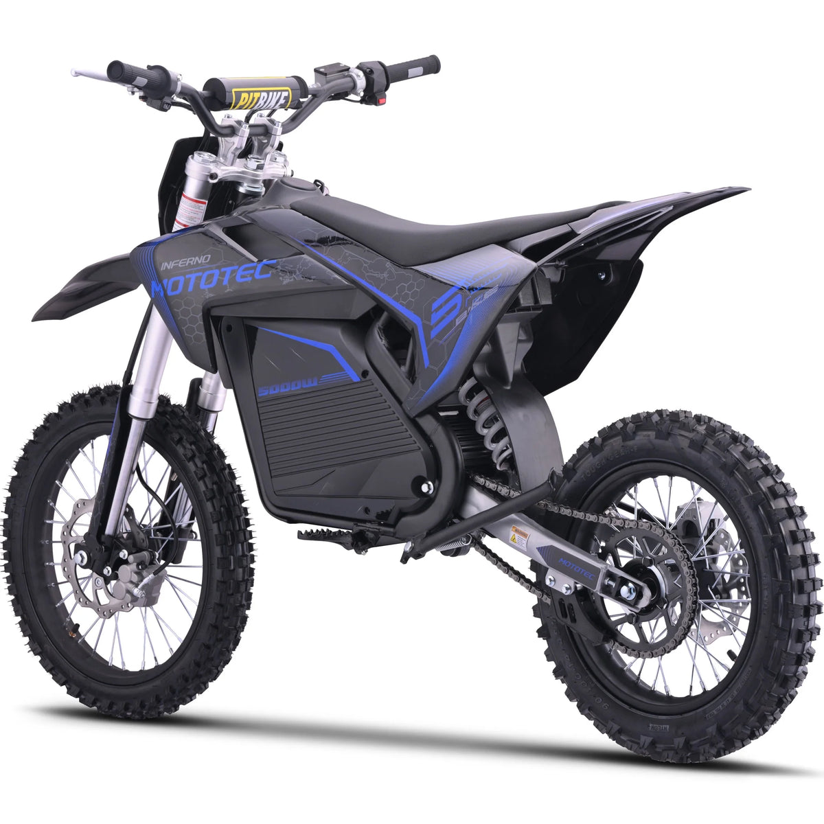 Moto tout-terrain électrique MotoTec 72v Pro 5000w Lithium Bleu