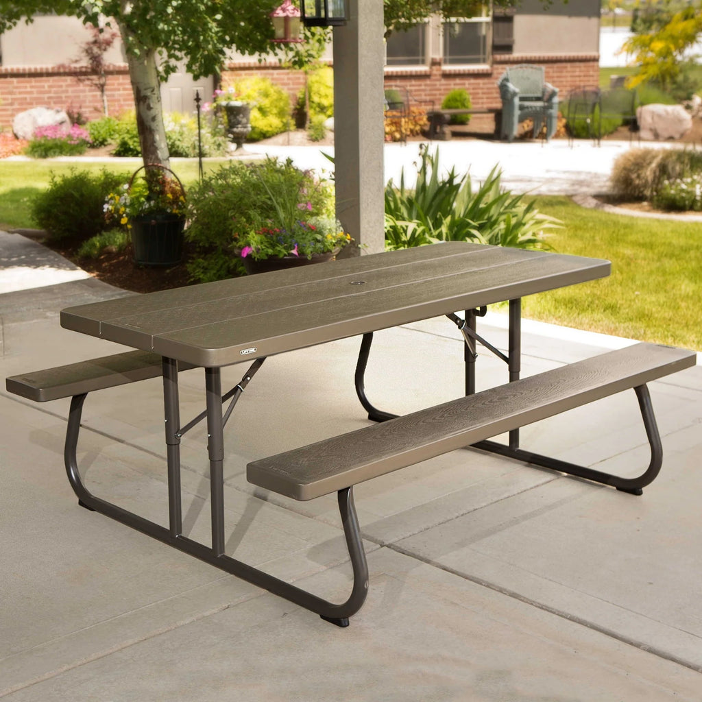 Table de pique-nique pliante Lifetime de 6 pieds, marron, 60105