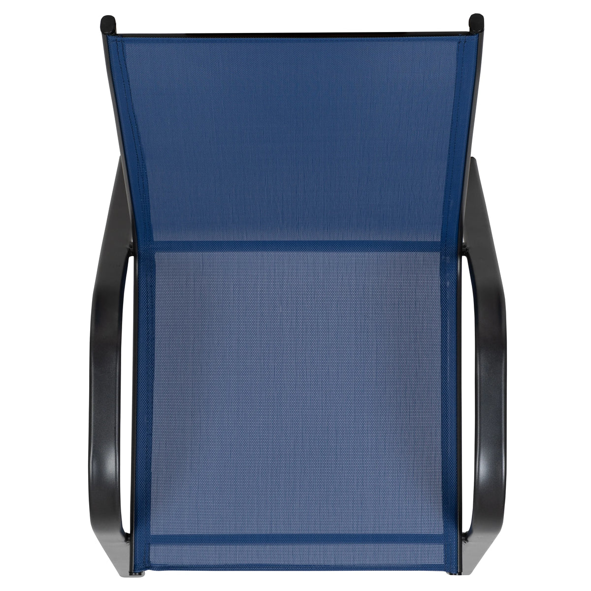 Lot de 5 chaises d’extérieur empilables BizChair noires avec matériau Flex Comfort et structure en métal