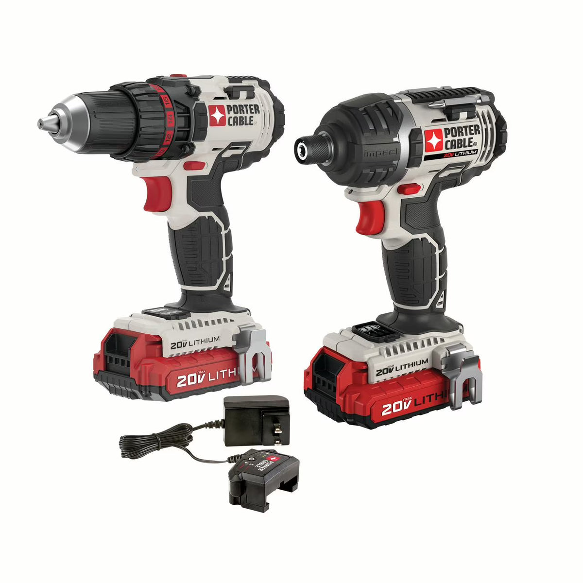 Kit combiné perceuse-visseuse et tourne-chocs sans fil Lithium-Ion 20 Volts Max PORTER CABLE, PCCK602L2