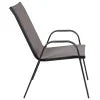 Lot de 5 chaises d’extérieur empilables BizChair noires avec matériau Flex Comfort et structure en métal