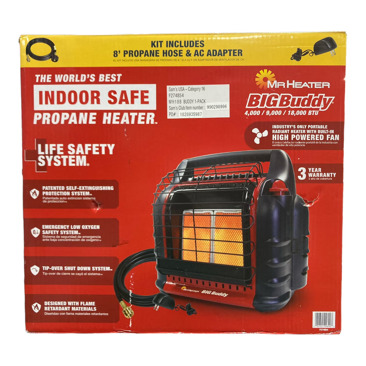 Chauffage d’appoint au propane Mr. Heater Big Buddy 18 000 BTU, portable à rayonnement, pour 450 pi²