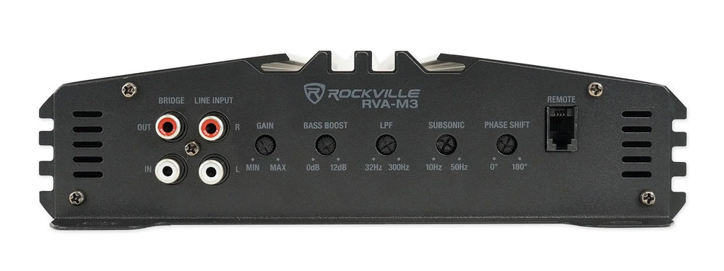 Amplificateur mono pour voiture Rockville RVA-M3 V2 4000w Crête/1000w RMS @ 1 Ohm + télécommande