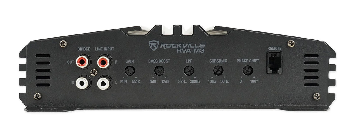 Amplificateur mono pour voiture Rockville RVA-M3 V2 4000w Crête/1000w RMS @ 1 Ohm + télécommande