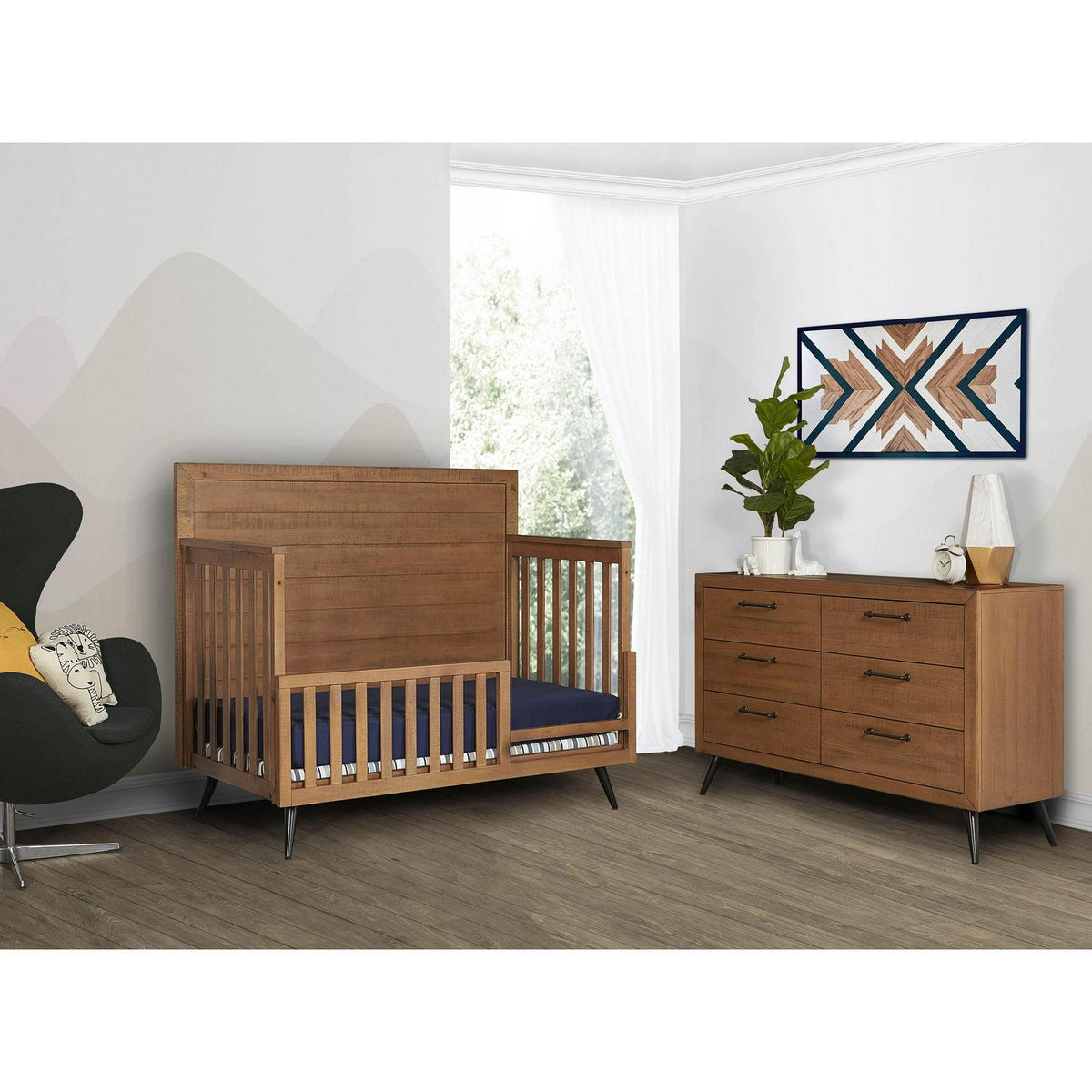 Lit convertible 4-en-1 Evolur Stilnovo Mid Century. Sucre de canne