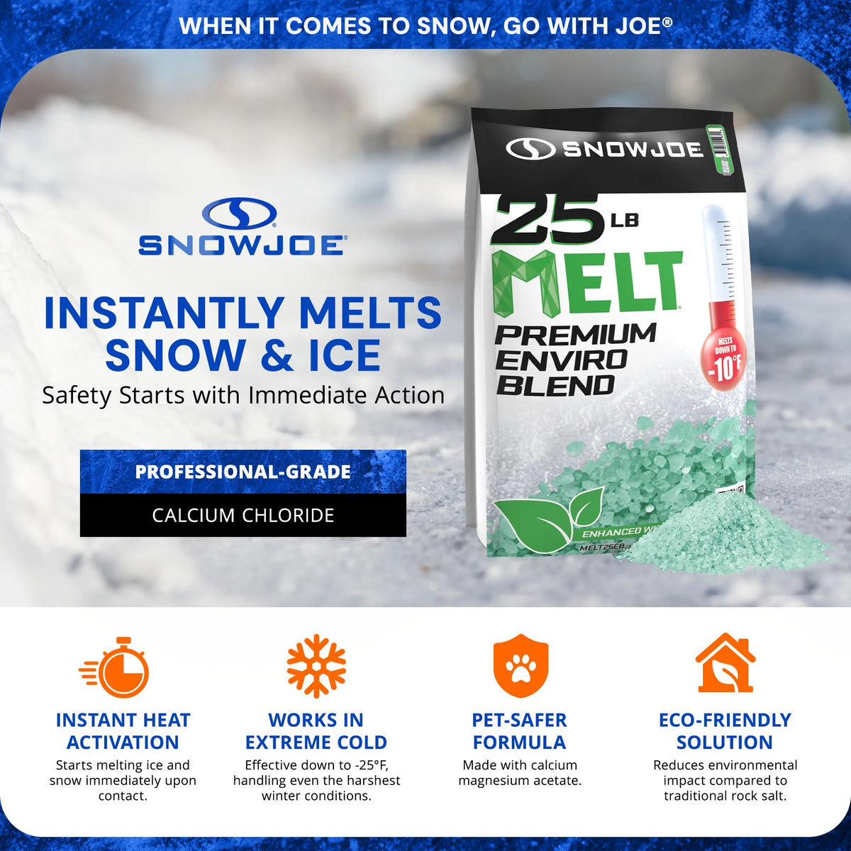 Souffleuse à neige électrique Snow Joe avec balai à neige et granulés de déglaçage inclus