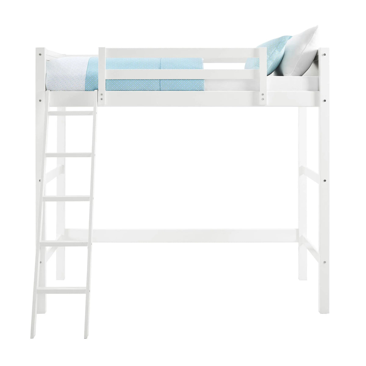 Lit mezzanine simple Your Zone Kiarah avec échelle, blanc
