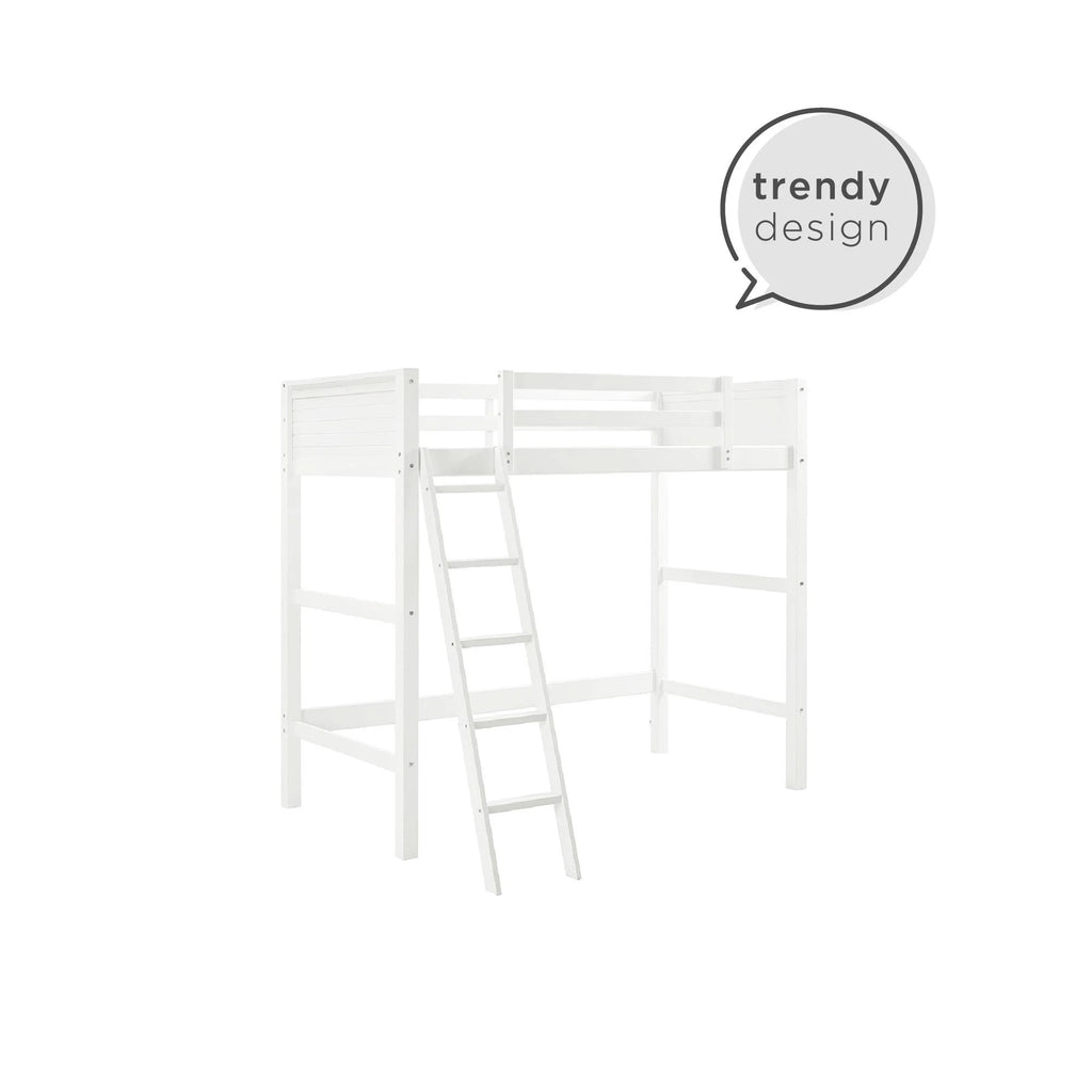 Lit mezzanine simple Your Zone Kiarah avec échelle, blanc